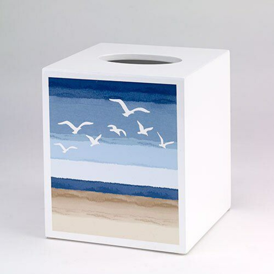 Tissue Box Holders * | Cheap Tissue Box Holders Avanti Seagulls Tissue Box Cover Multicolor