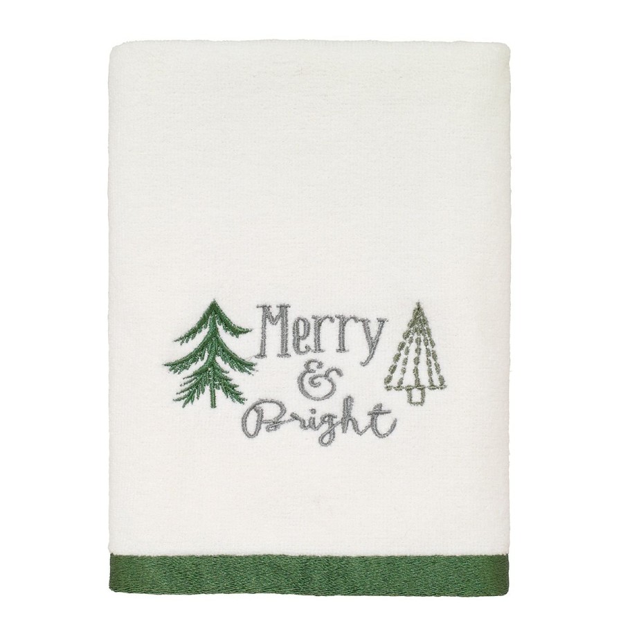 Towels * | Deals Towels Avanti Christmas Tree Bath Towel Collection White