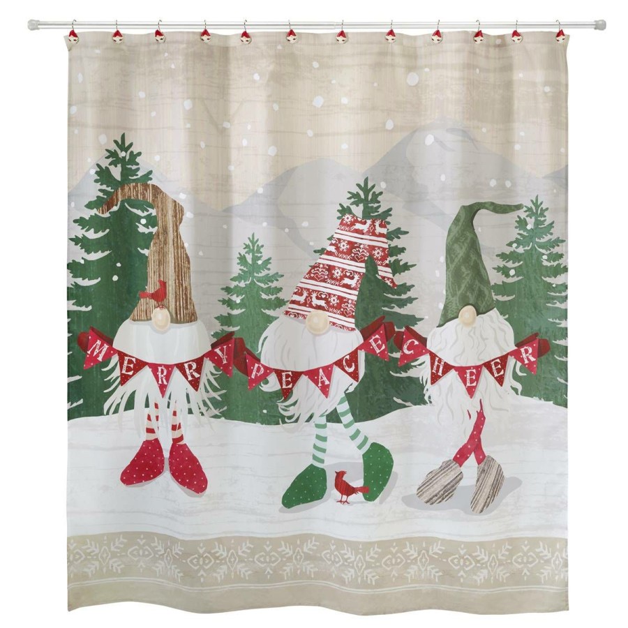 Shower Curtains * | Promo Shower Curtains Avanti Merry Gnome Shower Curtain Multi