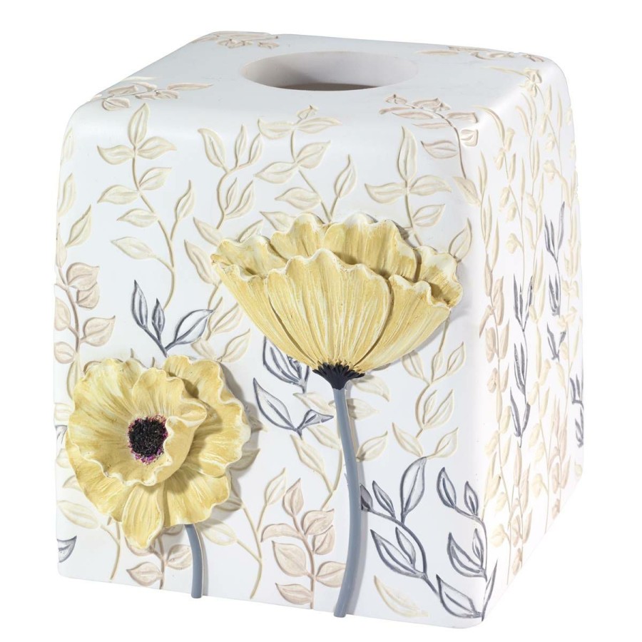 Tissue Box Holders * | Promo Tissue Box Holders Avanti Marielle Tissue Cover Yellow/Multi