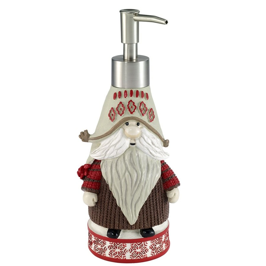 Soap & Lotion Pumps * | Top 10 Soap & Lotion Pumps Avanti Christmas Gnomes Lotion Pump Ivory/Red