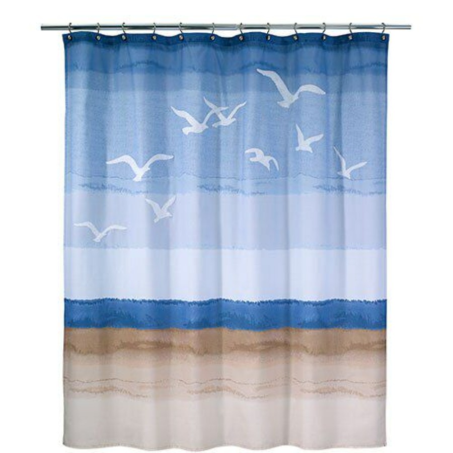 Shower Curtains * | Discount Shower Curtains Avanti Seagulls Shower Curtain Blue-Multi