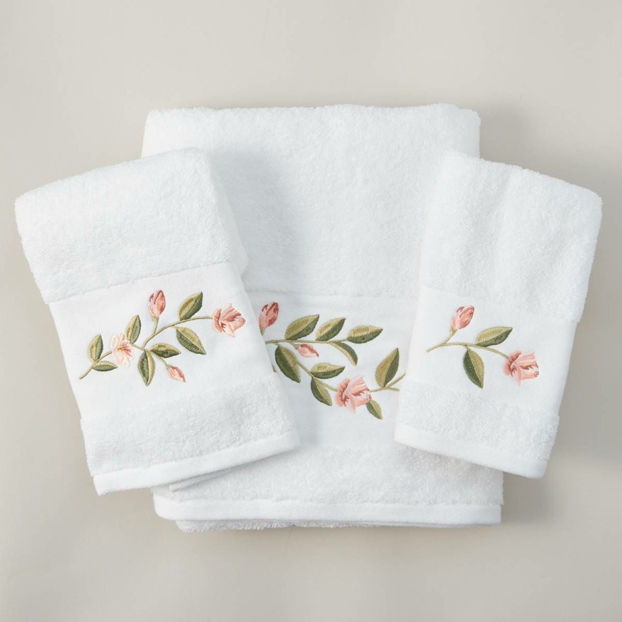 Towels * | Cheapest Towels Avanti Melrose Bath Towel Collection White/Multi