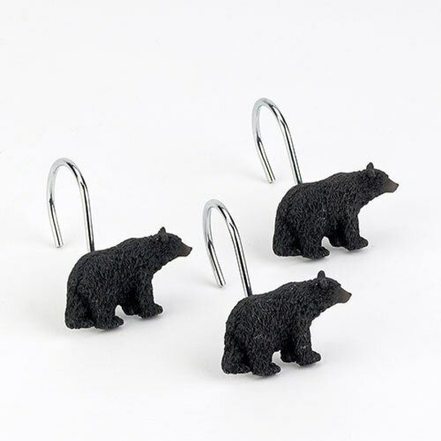 Shower Curtain Hooks * | Top 10 Avanti Black Bear Lodge Shower Curtain Hooks Multicolor