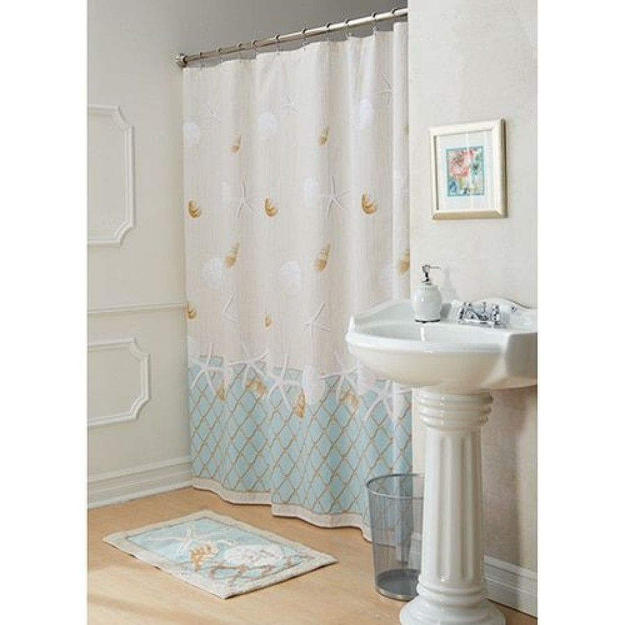 Shower Curtains * | New Shower Curtains Avanti Seaglass Shower Curtain Aqua