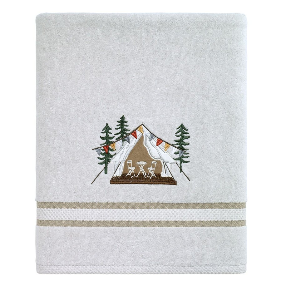 Towels * | Deals Towels Avanti Gone Glamping Bath Towel Collection Beige/Multi