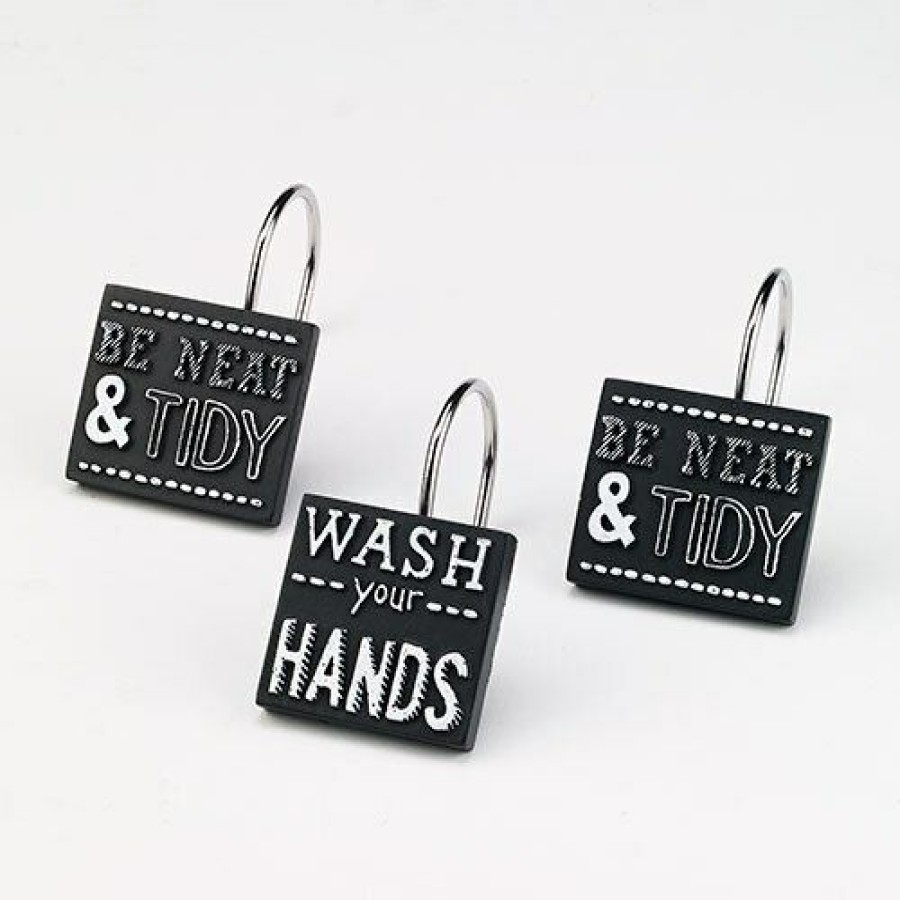 Shower Curtain Hooks * | Coupon Avanti Chalk It Up Shower Curtain Hooks Multicolor