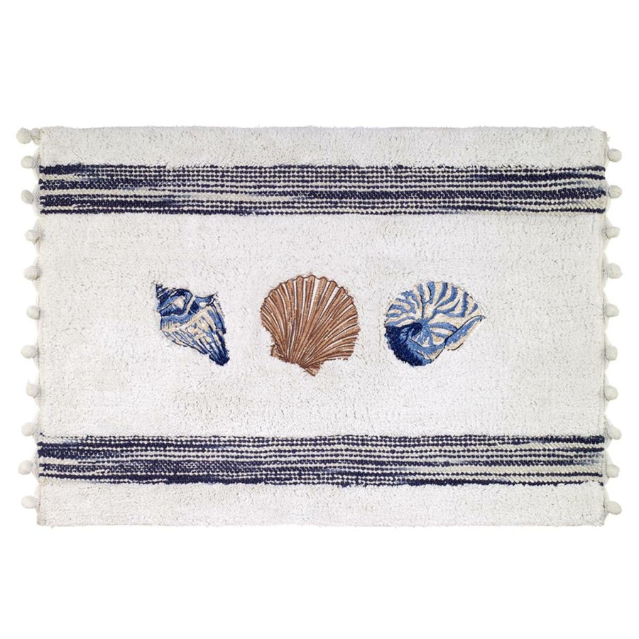 Bath Rugs & Mats * | Deals Bath Rugs & Mats Avanti Blue Lagoon Rug White-Multi