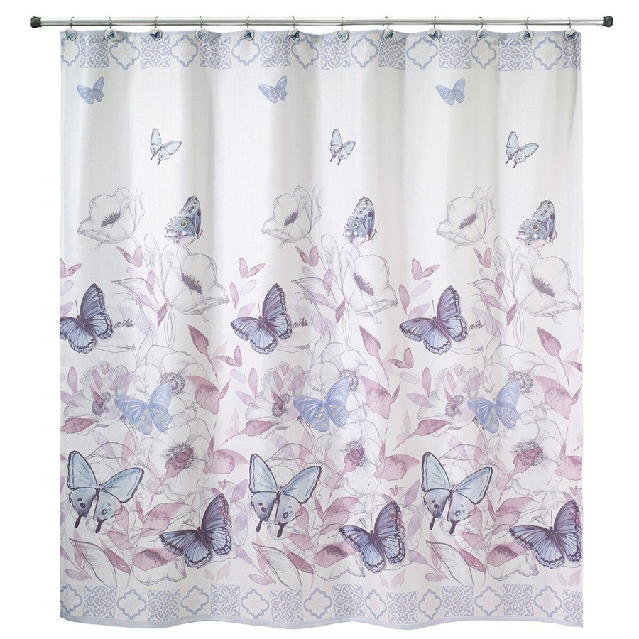 Shower Curtains * | Buy Shower Curtains Avanti In The Garden Shower Curtain White/Multi