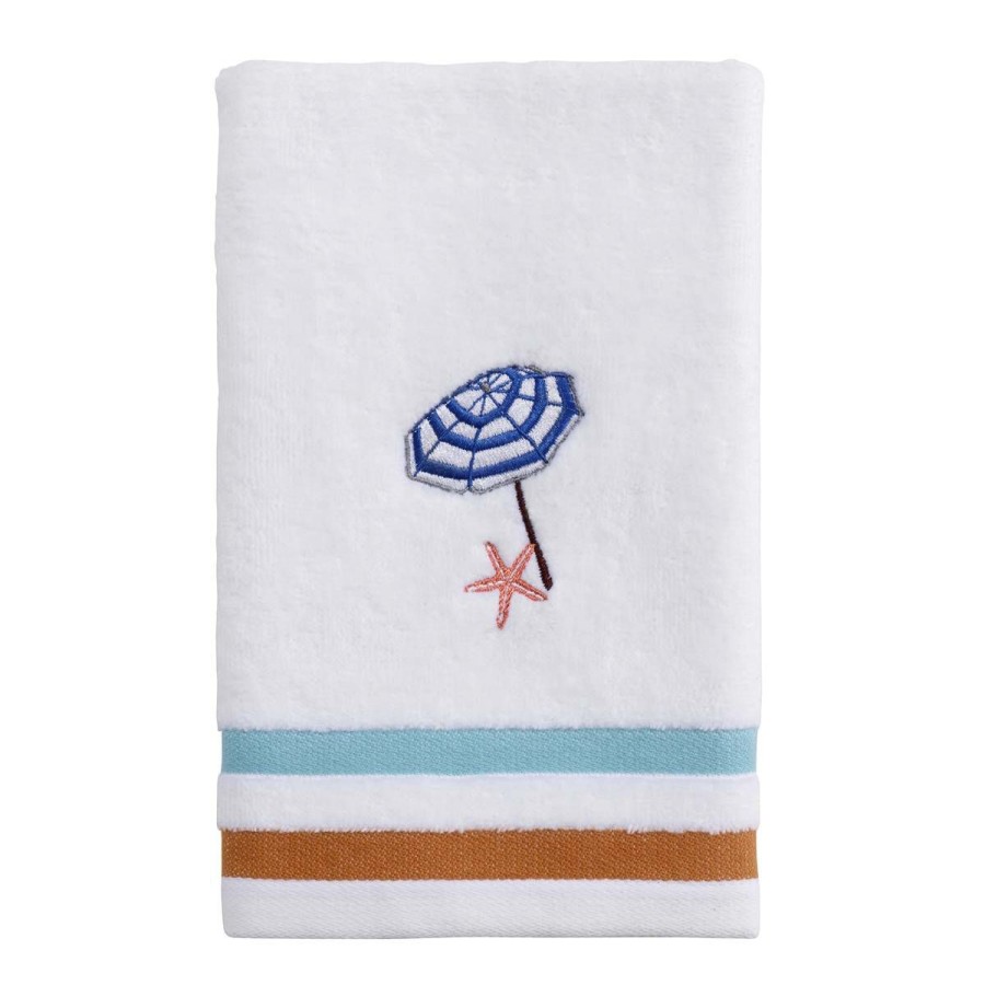 Towels * | Coupon Towels Avanti Surf Time Fingertip Towel White