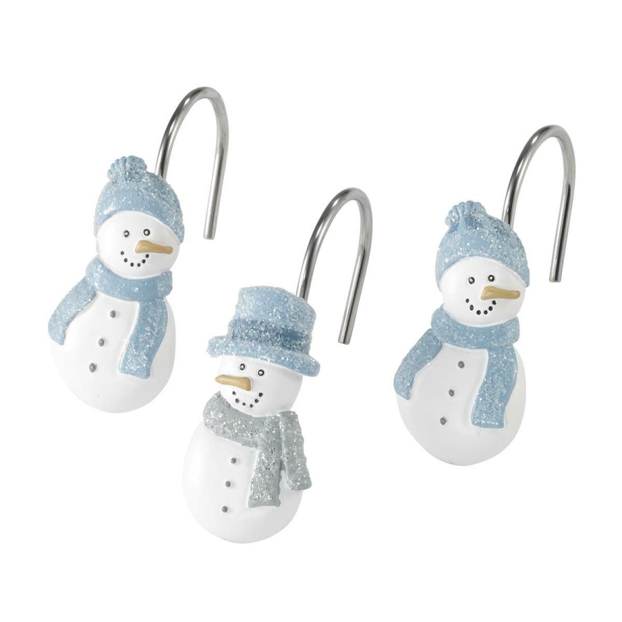 Shower Curtain Hooks * | Best Pirce Shower Curtain Hooks Avanti Frosty Friends Shower Hooks White