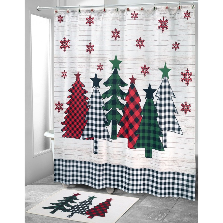 Shower Curtains * | Hot Sale Shower Curtains Avanti 'Tis The Season Shower Curtain White