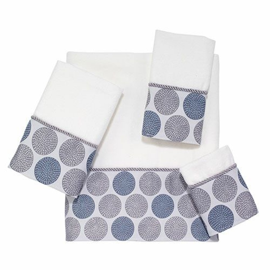 Towels * | Budget Towels Avanti Dotted Circles Towel Collection White