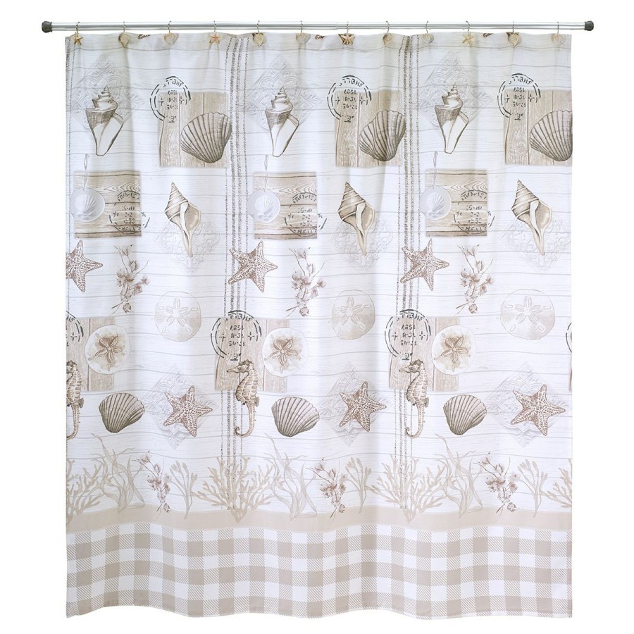 Shower Curtains * | Deals Shower Curtains Avanti Hyannis Shower Curtain Tan/Multi