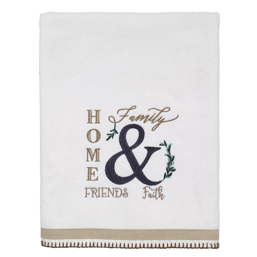 Towels * | Discount Towels Avanti Modern Farmhouse Bath Towel White