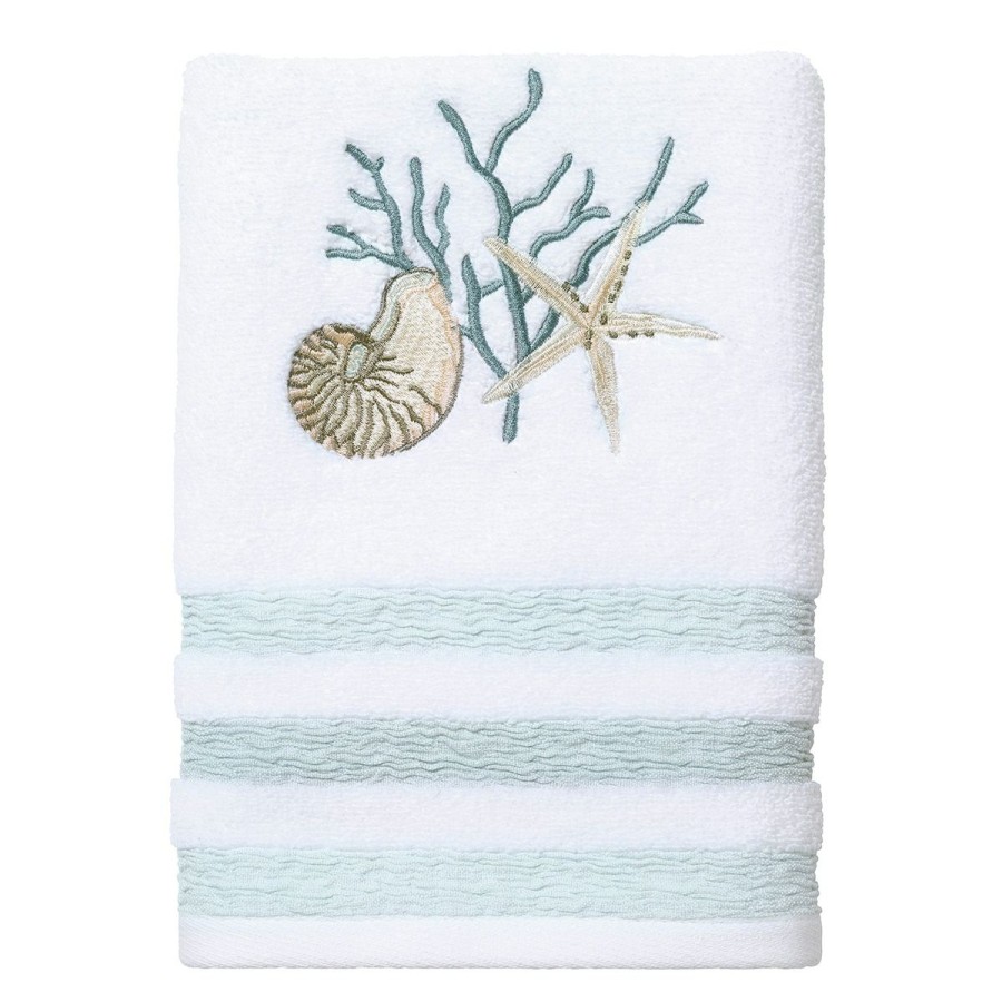 Towels * | Coupon Towels Avanti Coastal Terrazzo Bath Towel Collection White