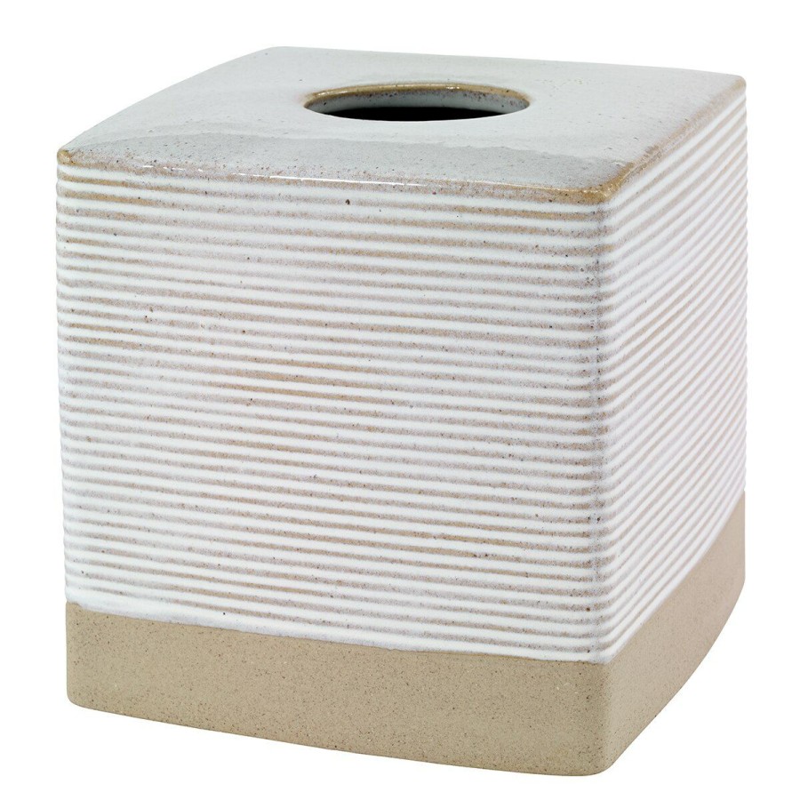 Tissue Box Holders * | Best Reviews Of Tissue Box Holders Avanti Drift Tissue Cover White