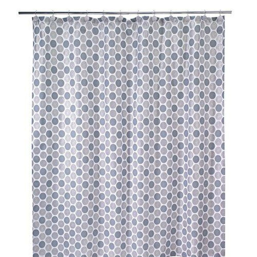 Shower Curtains * | Top 10 Shower Curtains Avanti Dotted Circles Shower Curtain White