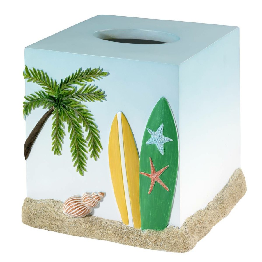 Tissue Box Holders * | Budget Tissue Box Holders Avanti Surf Time Tissue Cover Blue/Multi