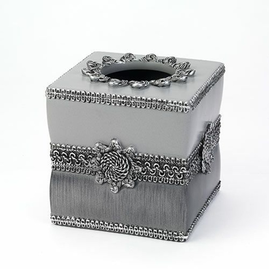 Tissue Box Holders * | Deals Tissue Box Holders Avanti Braided Medallion Tissue Box Cover