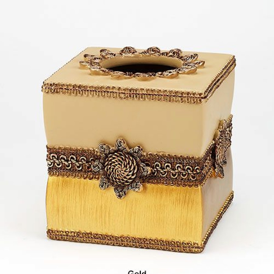 Tissue Box Holders * | Deals Tissue Box Holders Avanti Braided Medallion Tissue Box Cover