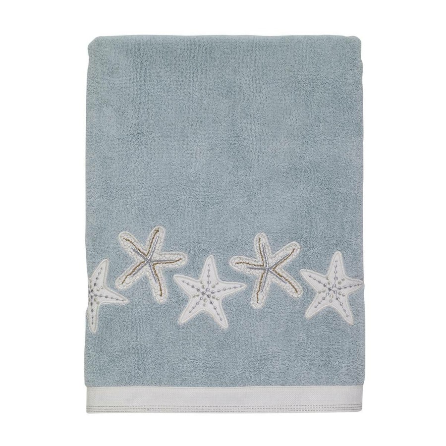 Towels * | Deals Towels Avanti Sequin Shells Bath Towel Blue