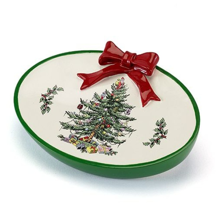 Soap Dishes * | Best Sale Soap Dishes Avanti Spode Christmas Tree Red Soap Dish Green/Multi