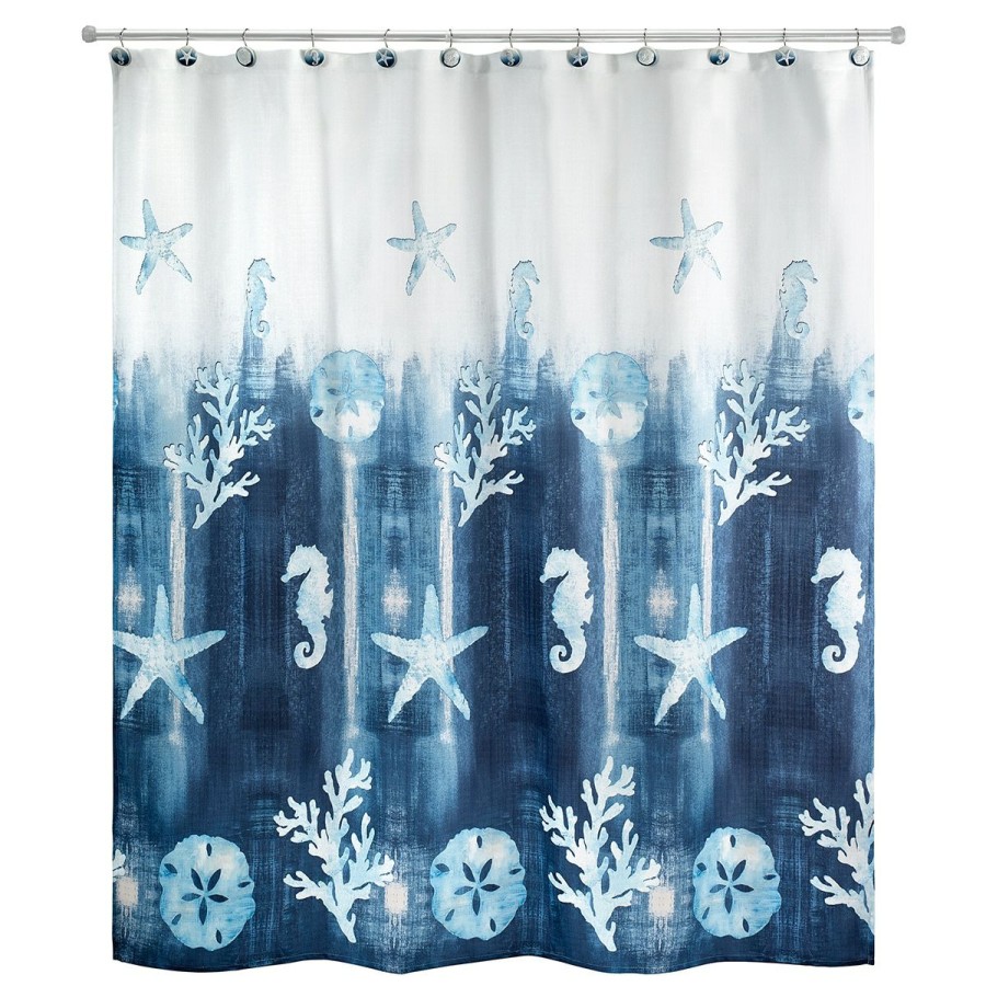 Shower Curtains * | Cheapest Shower Curtains Avanti Batik Coastal Shower Curtain White/Multi