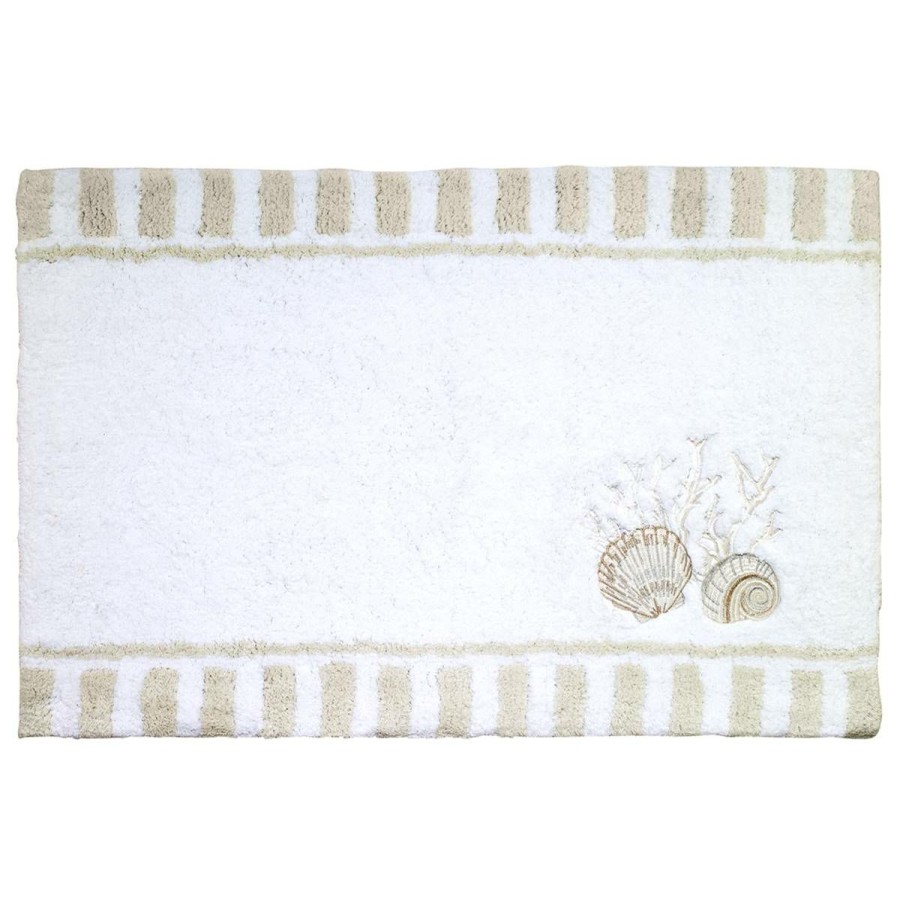 Bath Rugs & Mats * | Best Deal Bath Rugs & Mats Avanti Destin Bath Rug White/Multi