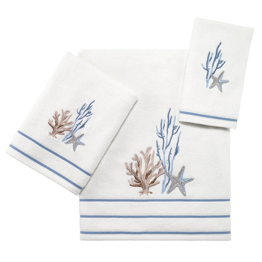 Towels * | Best Sale Towels Avanti Abstract Coastal Bath Towel Collection White