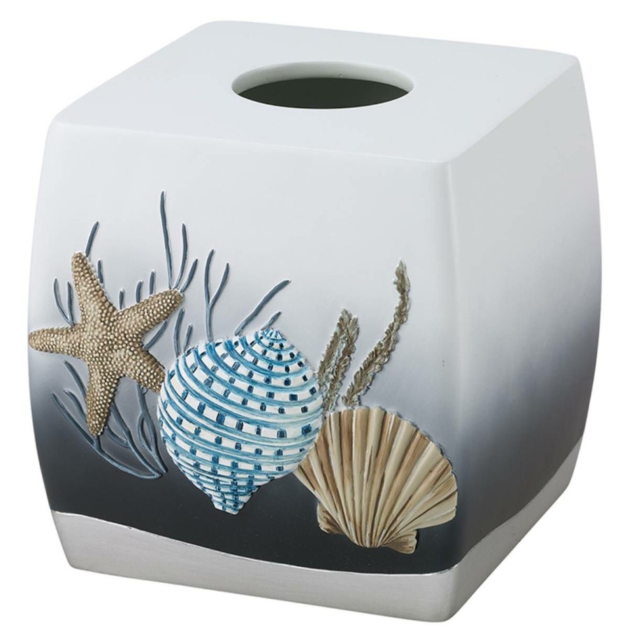 Tissue Box Holders * | New Tissue Box Holders Avanti Blue Lagoon Tissue Cover Blue-Multi