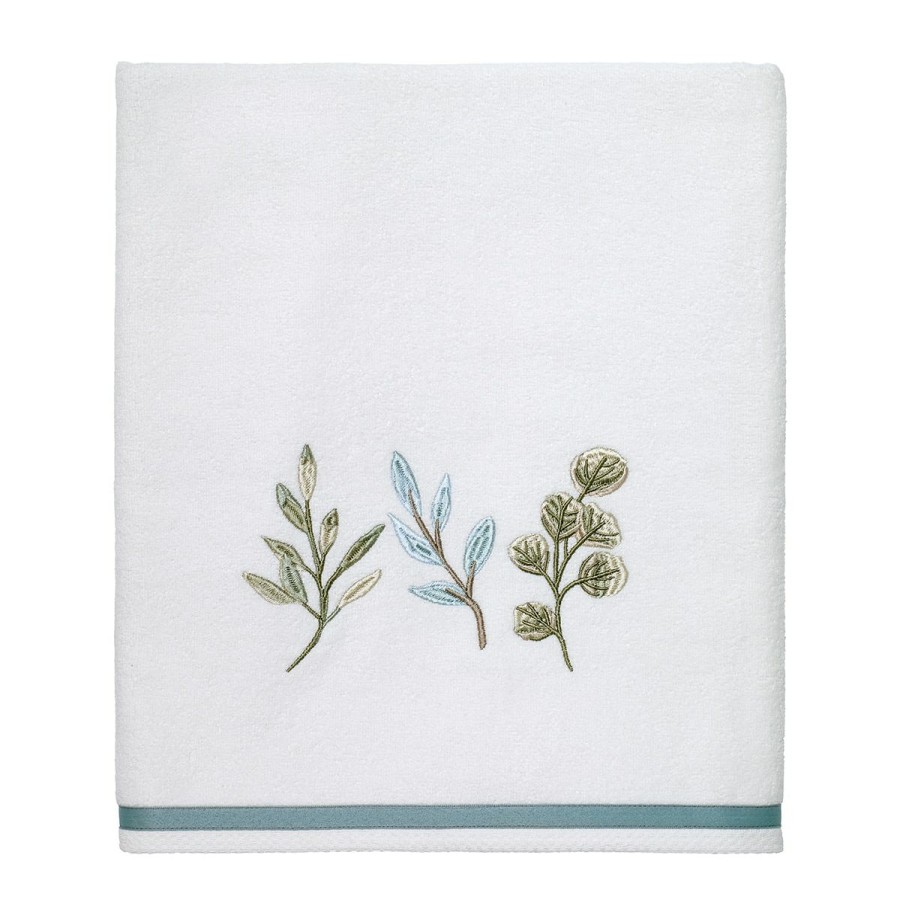 Towels * | New Towels Avanti Ombre Leaves Bath Towel Collection White