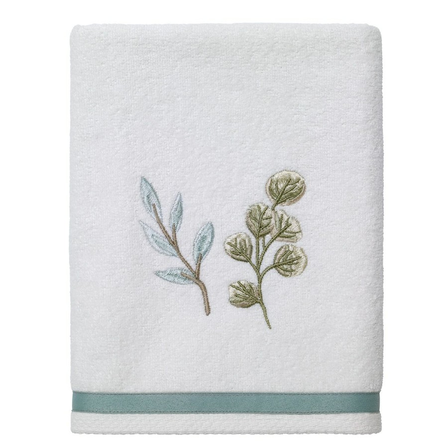 Towels * | New Towels Avanti Ombre Leaves Bath Towel Collection White