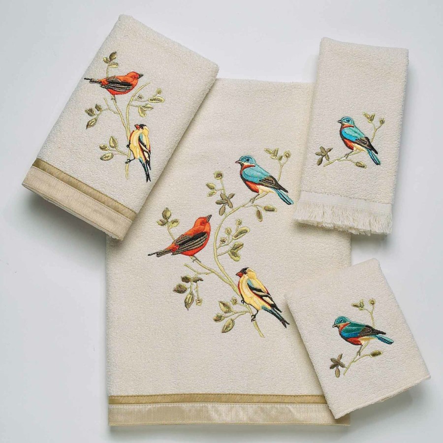 Towels * | Flash Sale Towels Avanti Gilded Birds Towel Collection Ivory