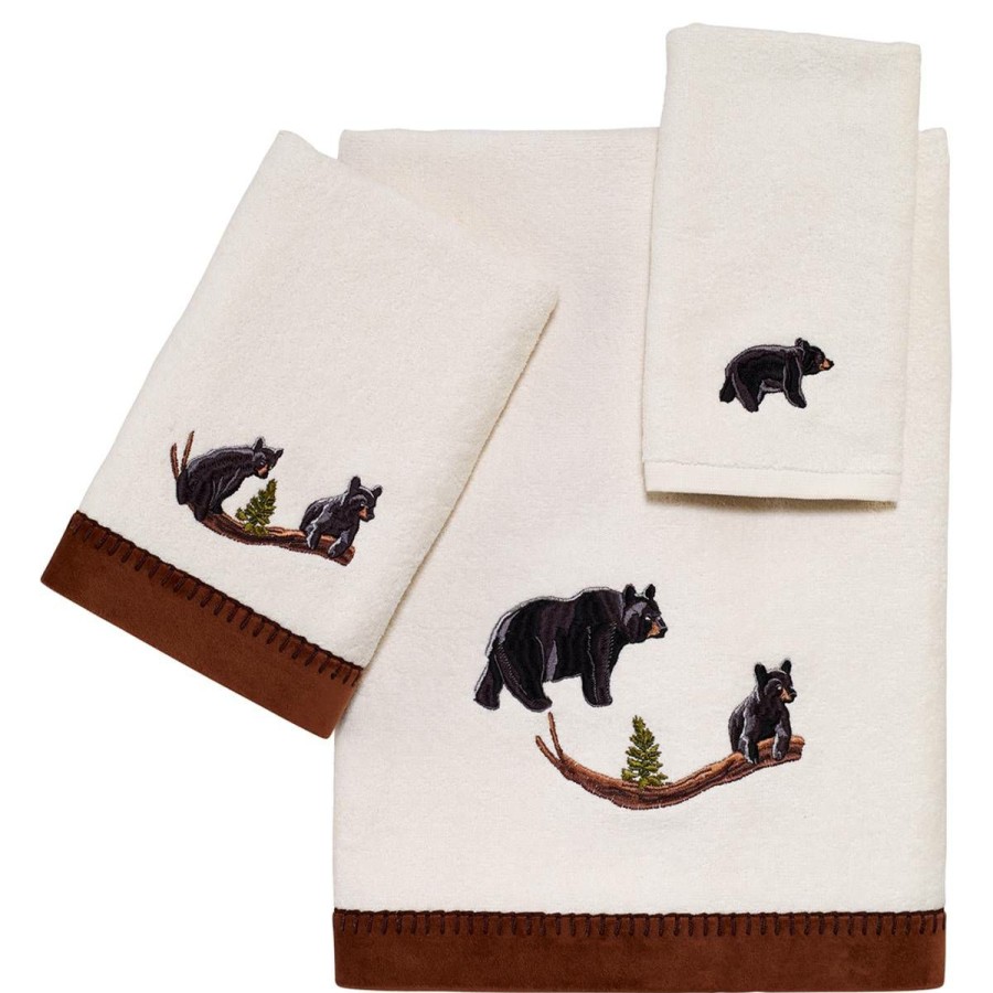 Towels * | Cheapest Towels Avanti Black Bear Lodge Towel Collection Ivory