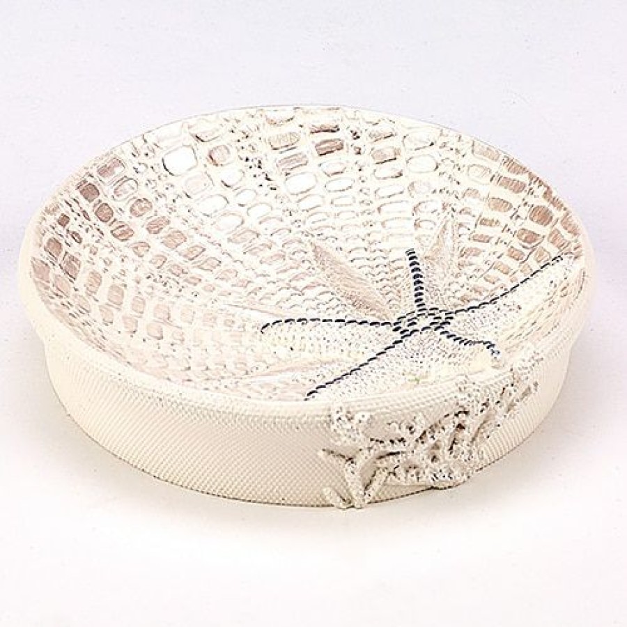 Soap Dishes * | Best Deal Soap Dishes Avanti Sequin Shells Soap Dish Ivory