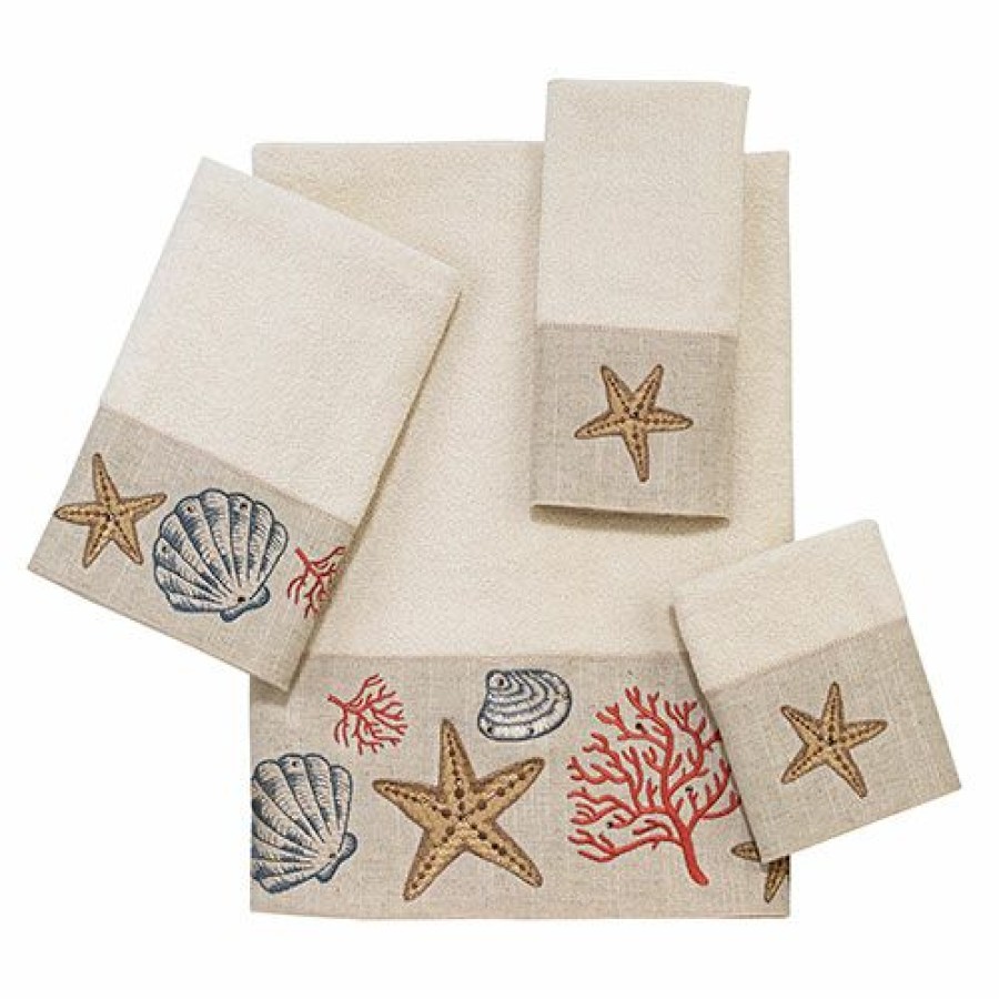 Towels * | Cheap Towels Avanti Linens Sea Treasure Towel Collection Ivory