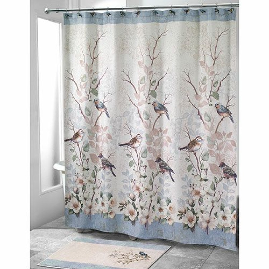 Shower Curtains * | Flash Sale Shower Curtains Avanti Love Nest Shower Curtain Blue