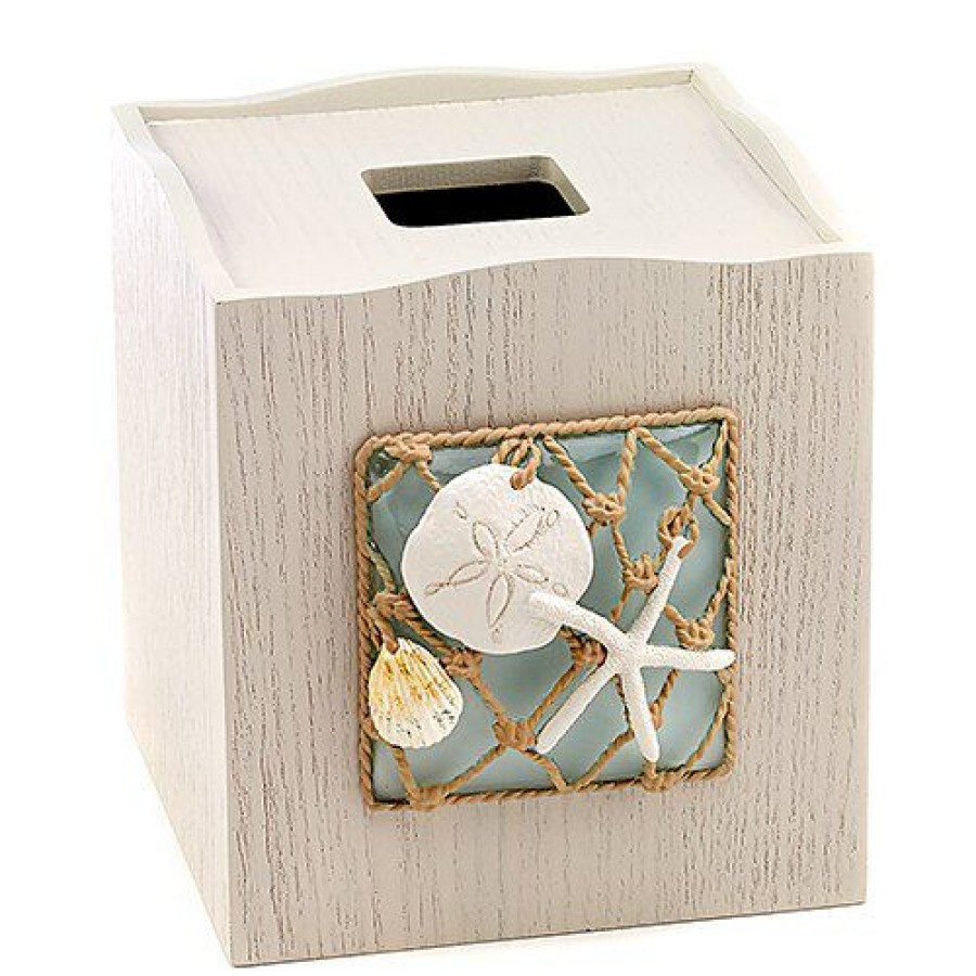 Tissue Box Holders * | Buy Tissue Box Holders Avanti Seaglass Tissue Holder Taupe