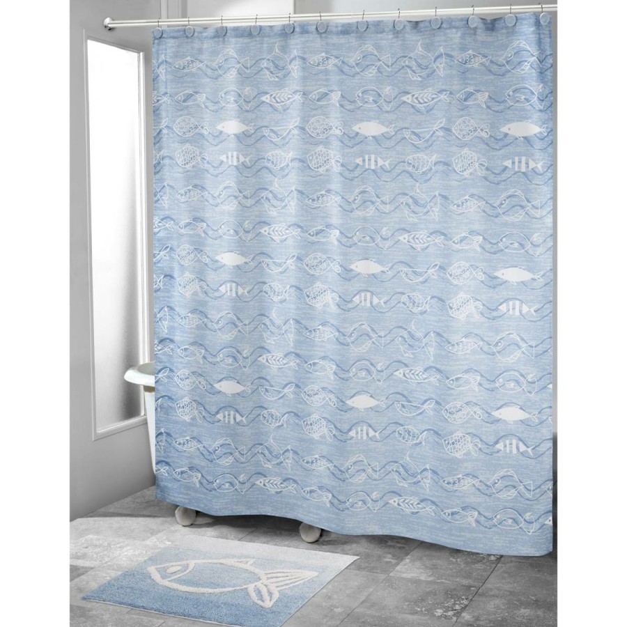 Shower Curtains * | Deals Shower Curtains Avanti Blue Fin Bay Shower Curtain Blue/White