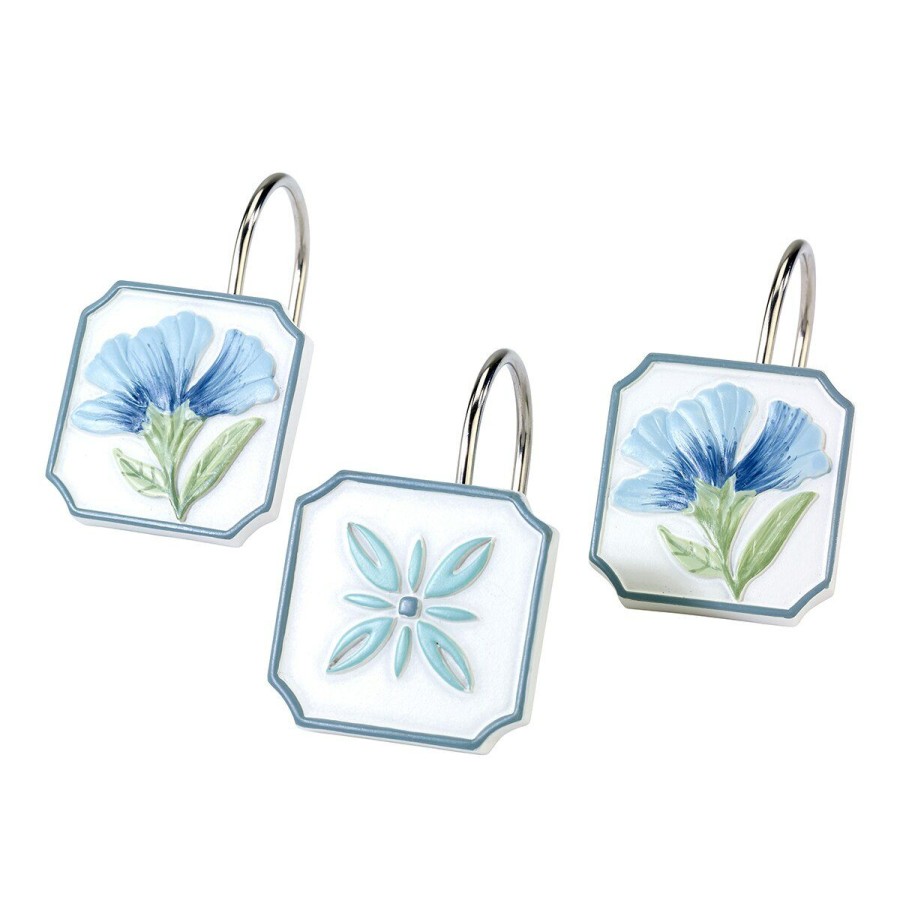 Shower Curtain Hooks * | Buy Shower Curtain Hooks Avanti Garden View Shower Hooks White/Multi