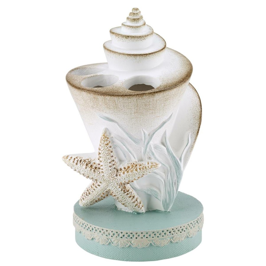 Toothbrush Holders * | Cheapest Toothbrush Holders Avanti Farmhouse Shell Toothbrush Holder Turquoise/Multi