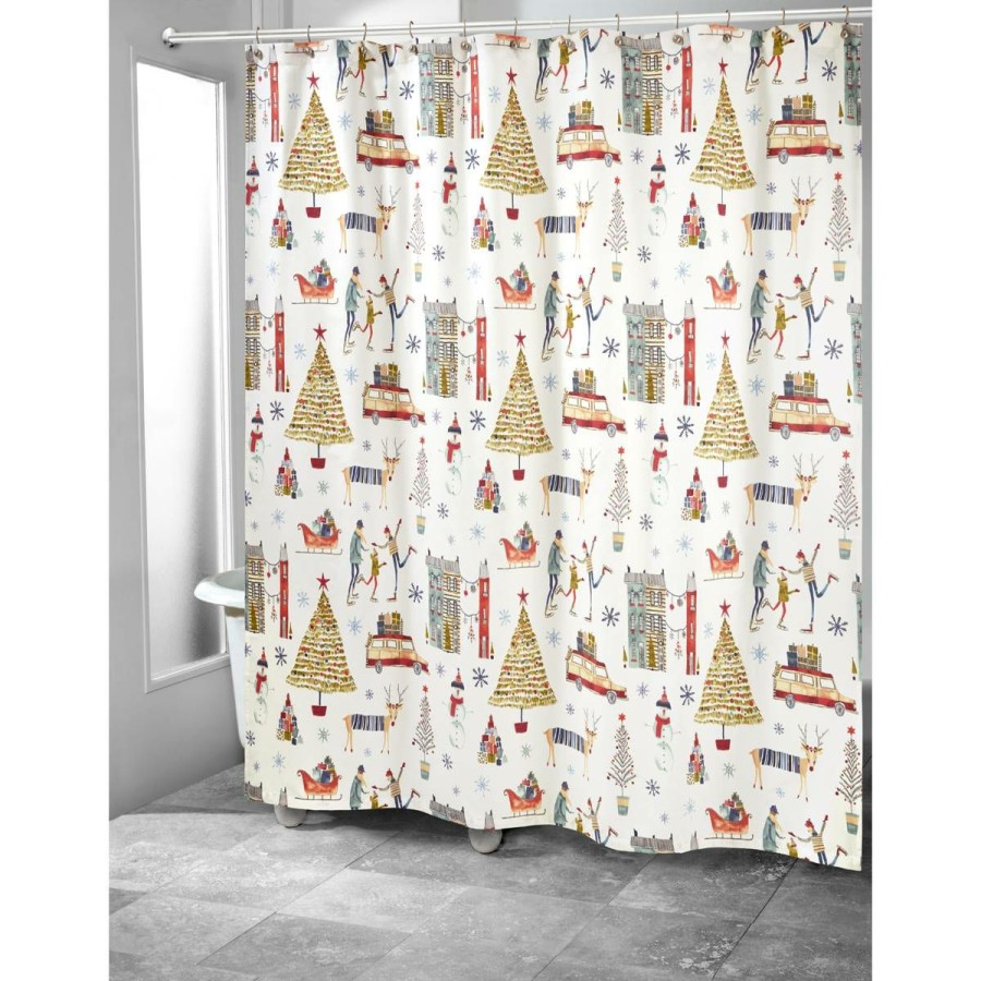 Shower Curtains * | Coupon Shower Curtains Avanti Holiday Town Shower Curtain Multi