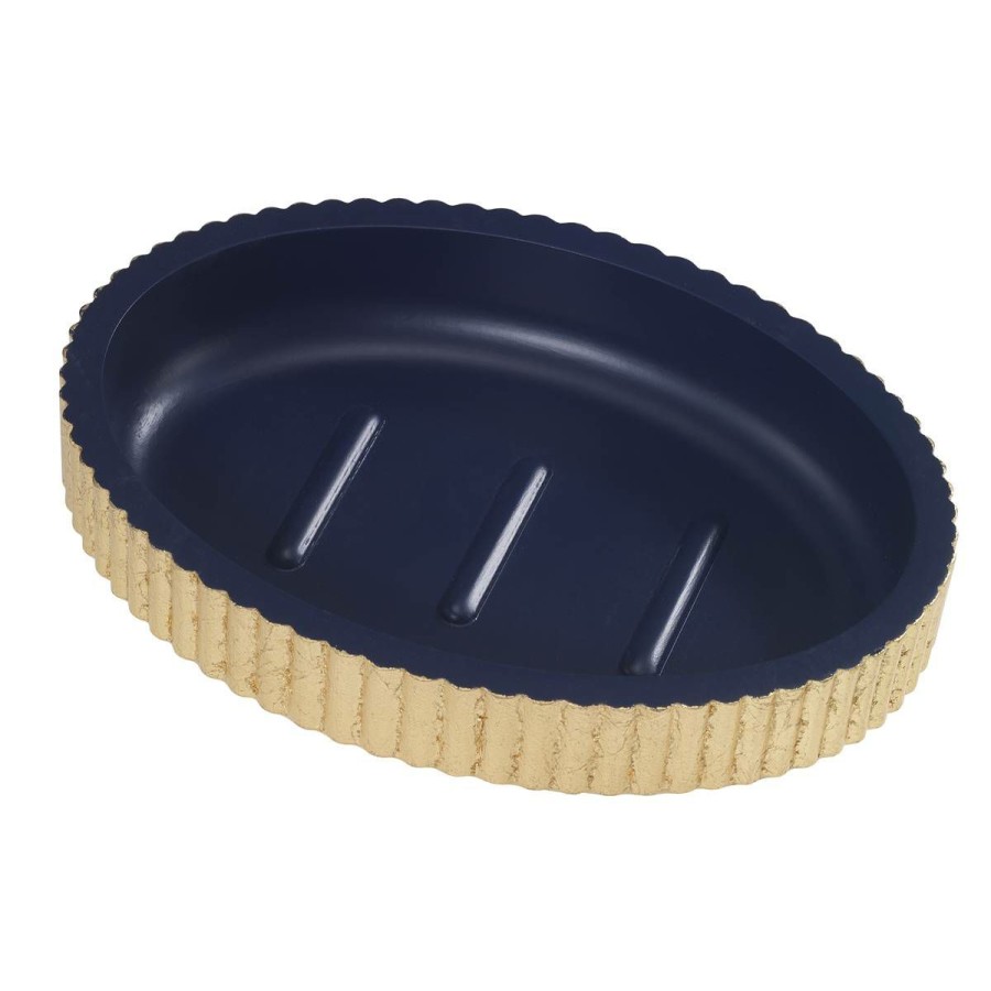 Soap Dishes * | Buy Soap Dishes Avanti Riviera Soap Dish Navy/Gold