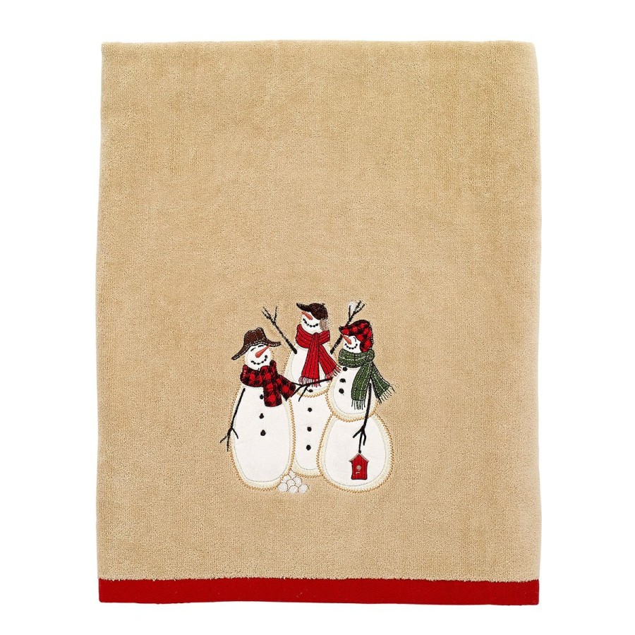 Towels * | Top 10 Towels Avanti Snowmen Gathering Bath Towel Collection Tan