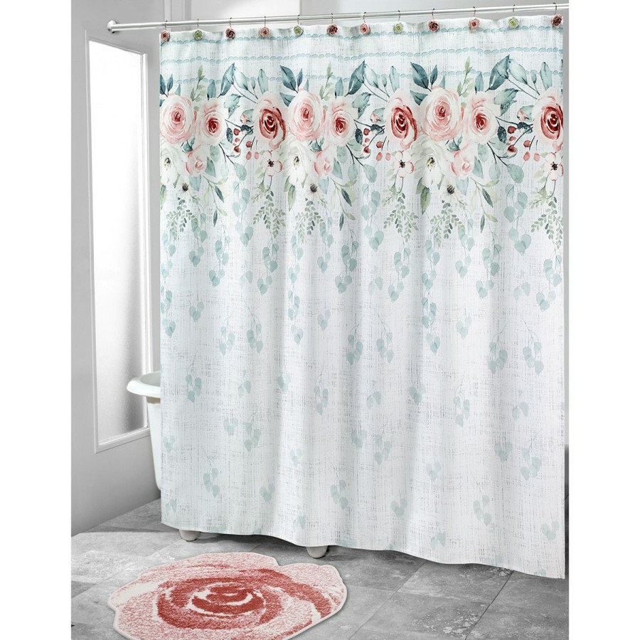 Shower Curtains * | Promo Shower Curtains Avanti Spring Garden Shower Curtain Off-White/Multi