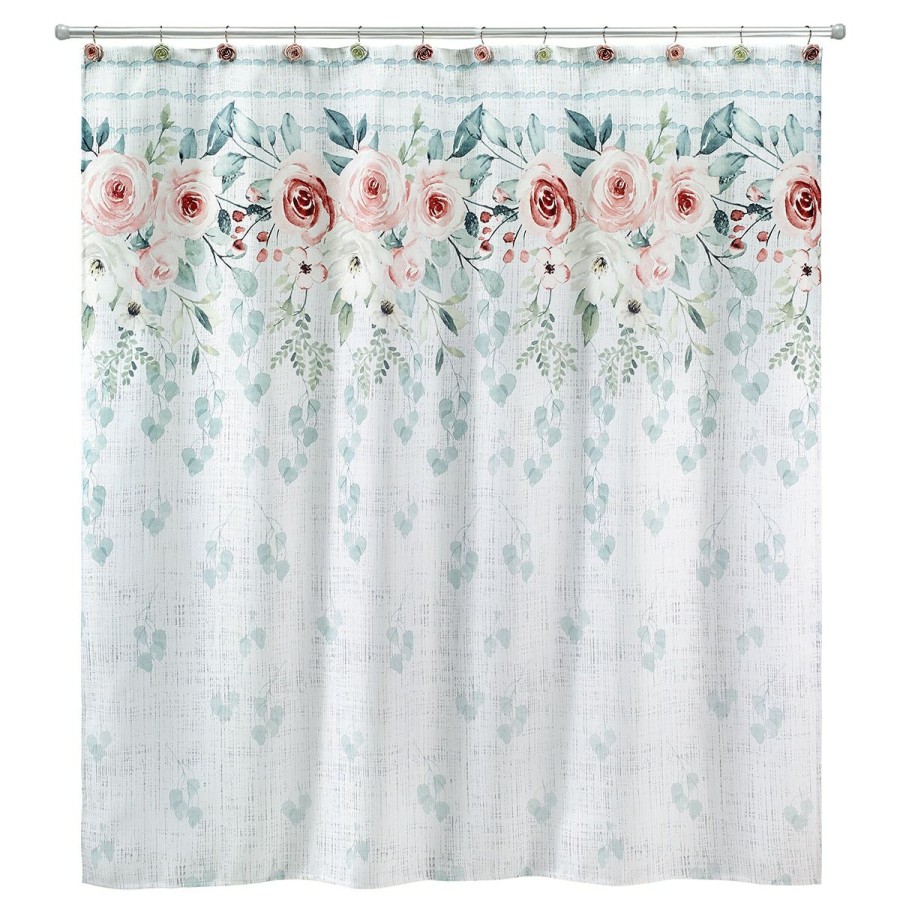 Shower Curtains * | Promo Shower Curtains Avanti Spring Garden Shower Curtain Off-White/Multi