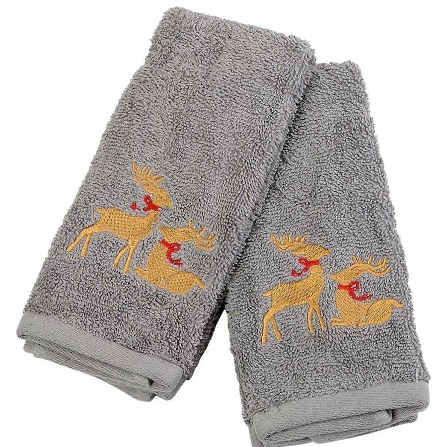 Towels * | Discount Towels Avanti Deer 2Pk. Fingertip Towel Nickel