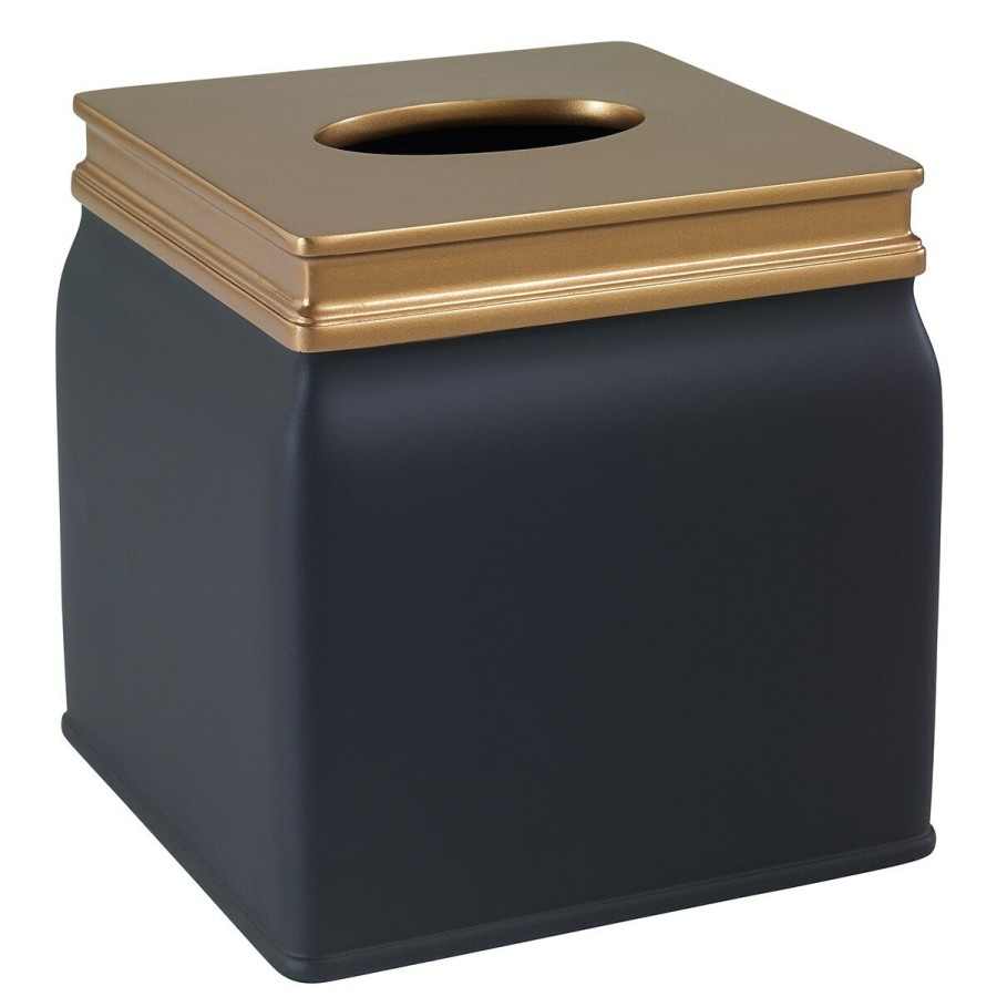 Tissue Box Holders * | Discount Tissue Box Holders Avanti Memphis Tissue Box Holder Black