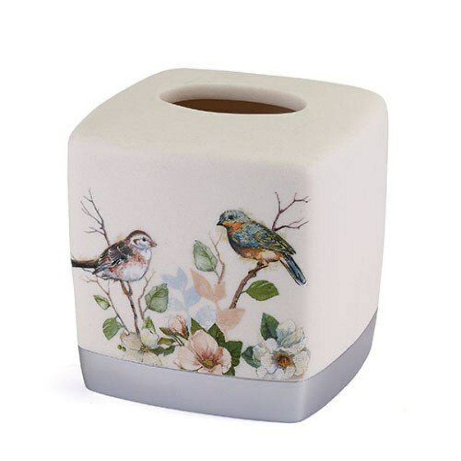 Tissue Box Holders * | Best Sale Tissue Box Holders Avanti Love Nest Tissue Cover Tan/Multi